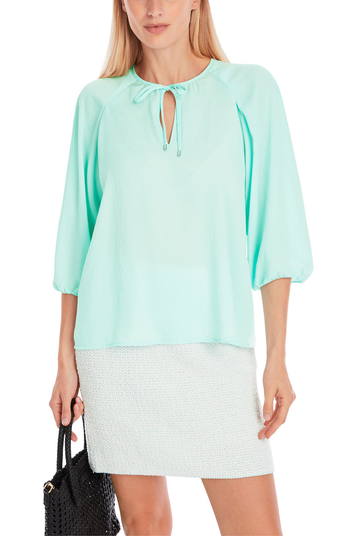 Marc Cain Collections Blouse Mint Green Tie Neck YC 51.31 W39 - Olivia Grace Fashion