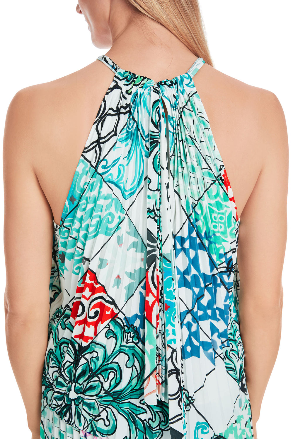 Marc Cain Collections Blue Andalusian Breeze Print Sleeveless Top YC 61.13 W76 - Olivia Grace Fashion