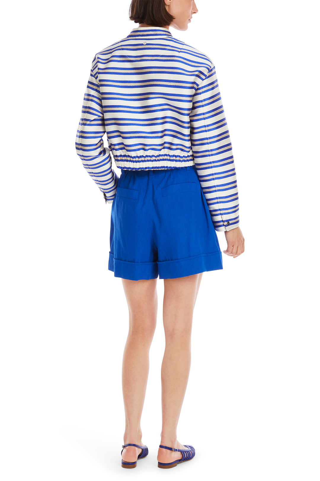 Marc Cain Collections Blue White Striped Short Jacket YC 31.14 W78 - Olivia Grace Fashion