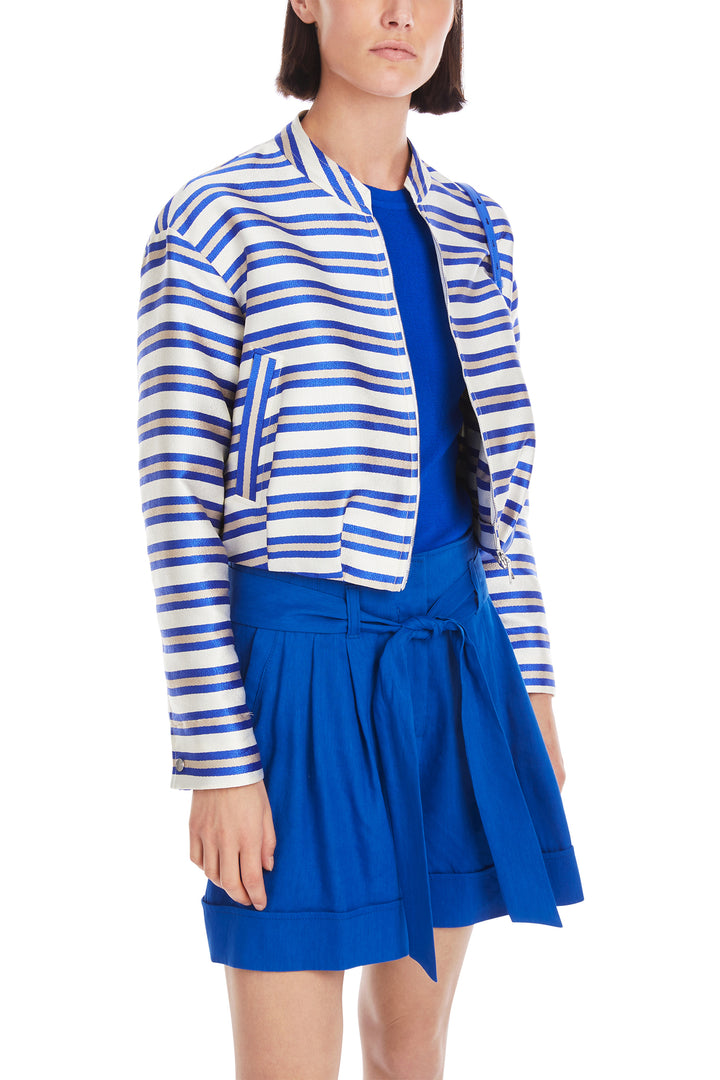 Marc Cain Collections Blue White Striped Short Jacket YC 31.14 W78 - Olivia Grace Fashion