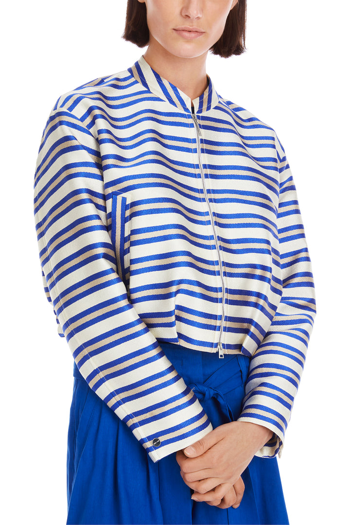 Marc Cain Collections Blue White Striped Short Jacket YC 31.14 W78 - Olivia Grace Fashion