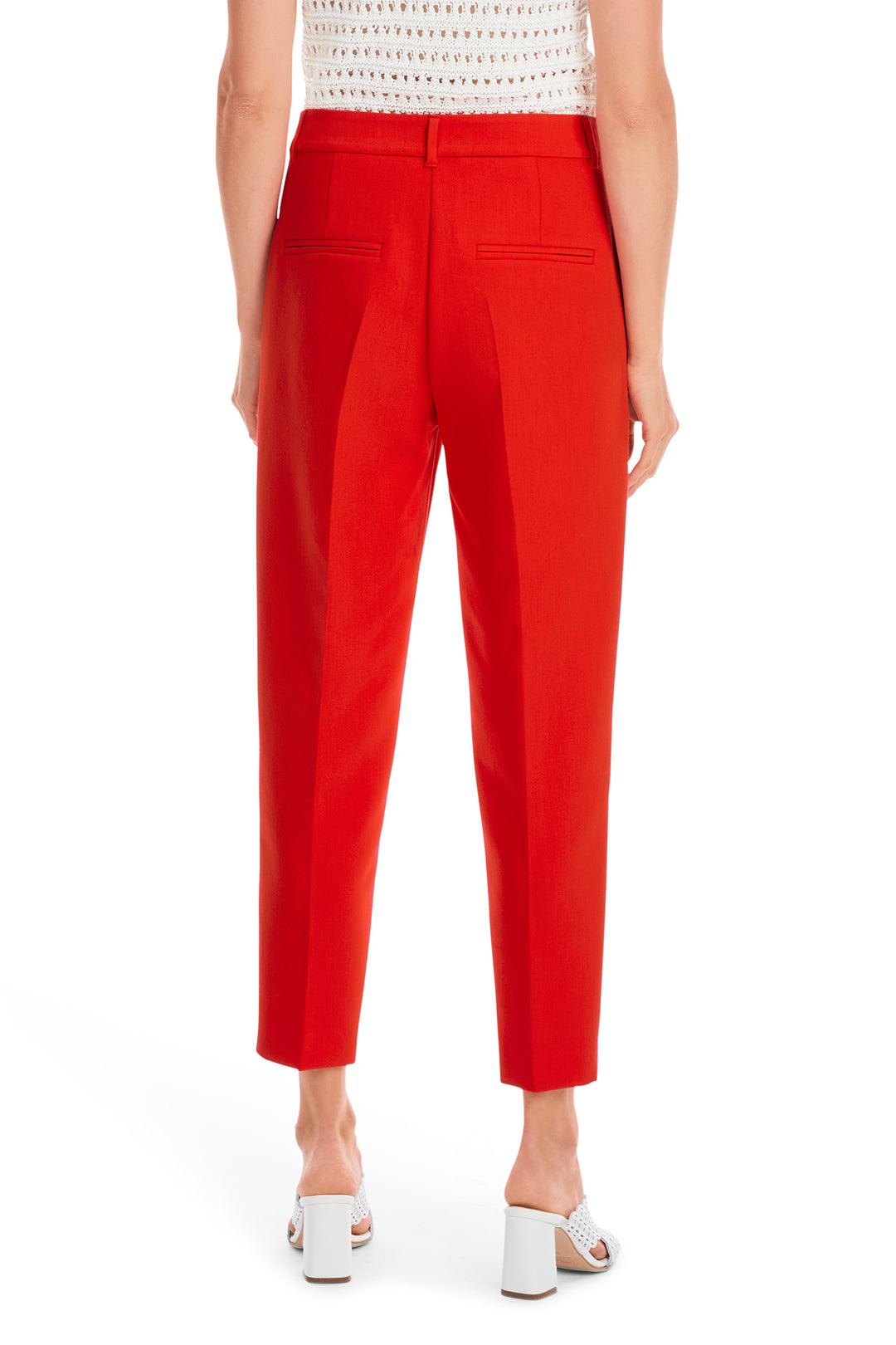 Marc Cain Collections Flame Red Crop Trousers YC 81.10 W44 - Olivia Grace Fashion