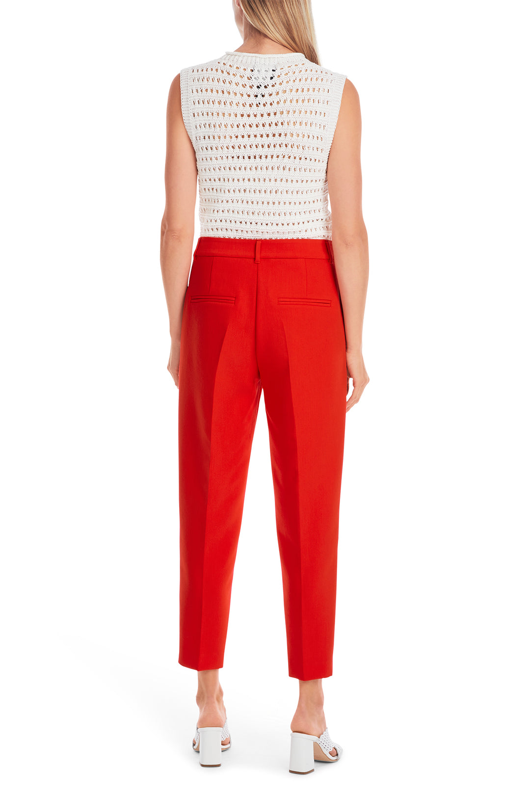 Marc Cain Collections Flame Red Crop Trousers YC 81.10 W44 - Olivia Grace Fashion