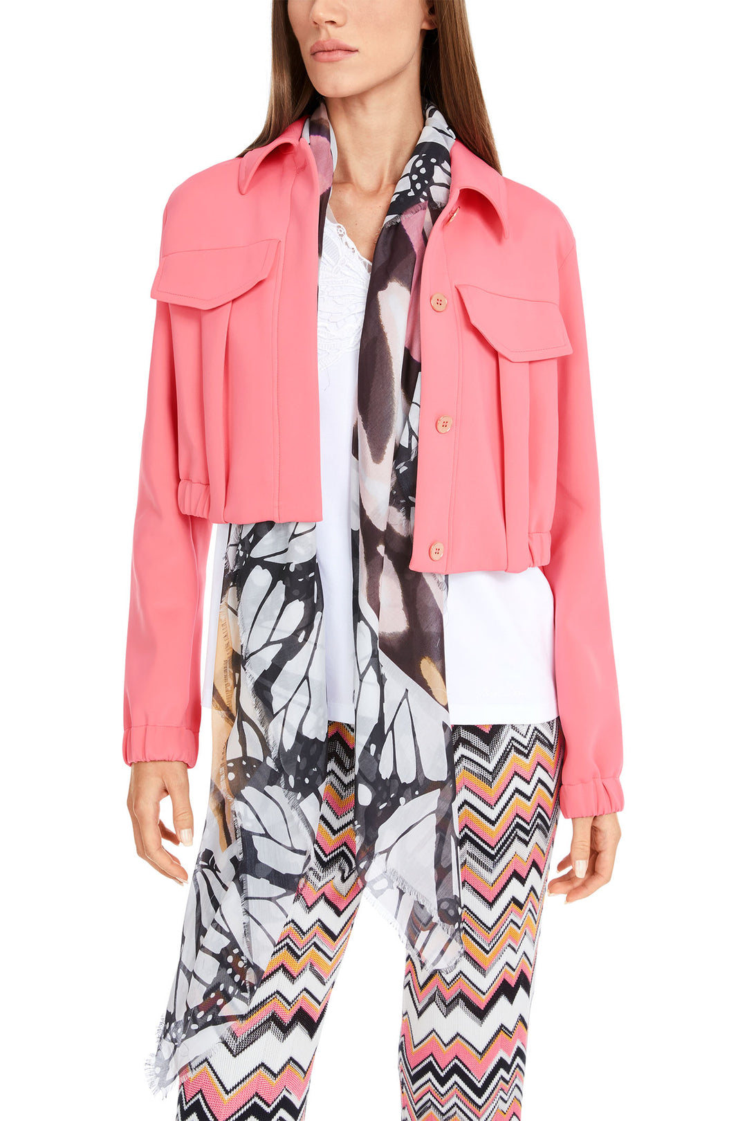 Marc Cain Collections Jean Style Jacket Bright Candy Pink YC 31.07 J23 236 - Olivia Grace Fashion