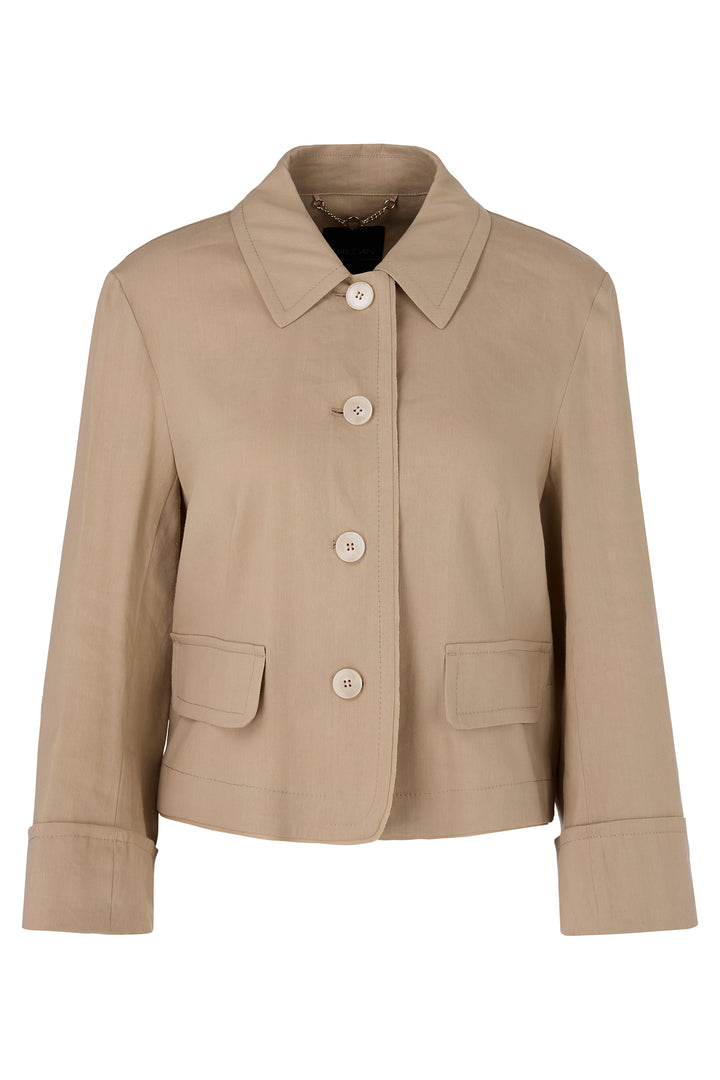 Marc Cain Collections Light Linen Jacket Cappuccino Macaron YC 31.21 W70 608 - Olivia Grace Fashion