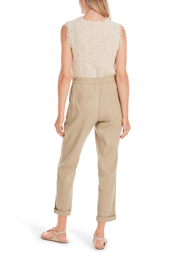 Marc Cain Collections Linen Mix Trousers Cappuccino Macaron YC 81.59 W70 608 - Olivia Grace Fashion