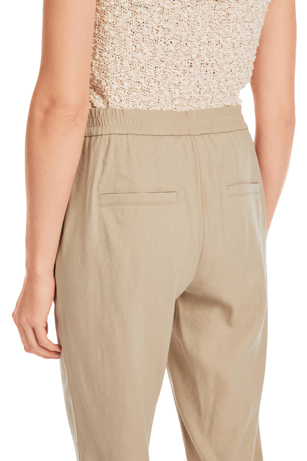 Marc Cain Collections Linen Mix Trousers Cappuccino Macaron YC 81.59 W70 608 - Olivia Grace Fashion