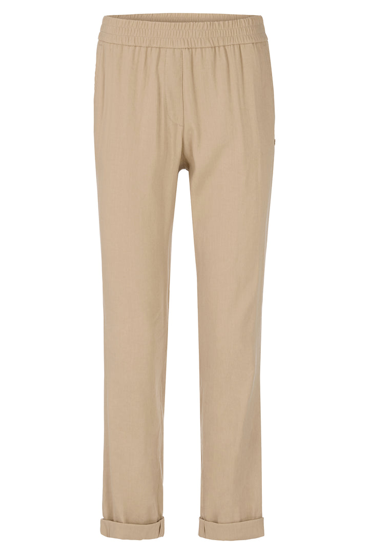 Marc Cain Collections Linen Mix Trousers Cappuccino Macaron YC 81.59 W70 608 - Olivia Grace Fashion