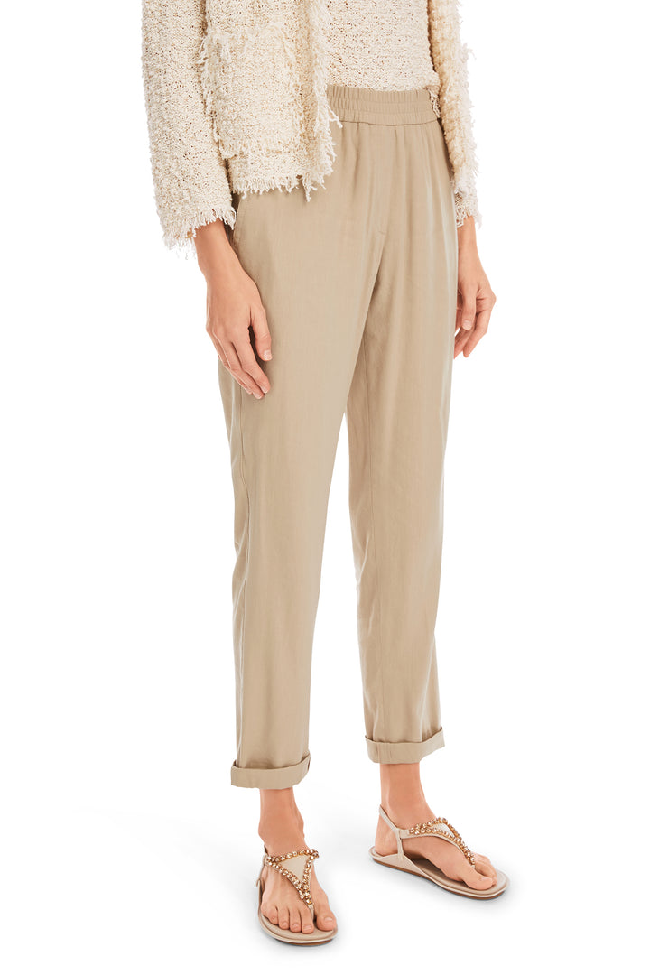 Marc Cain Collections Linen Mix Trousers Cappuccino Macaron YC 81.59 W70 608 - Olivia Grace Fashion