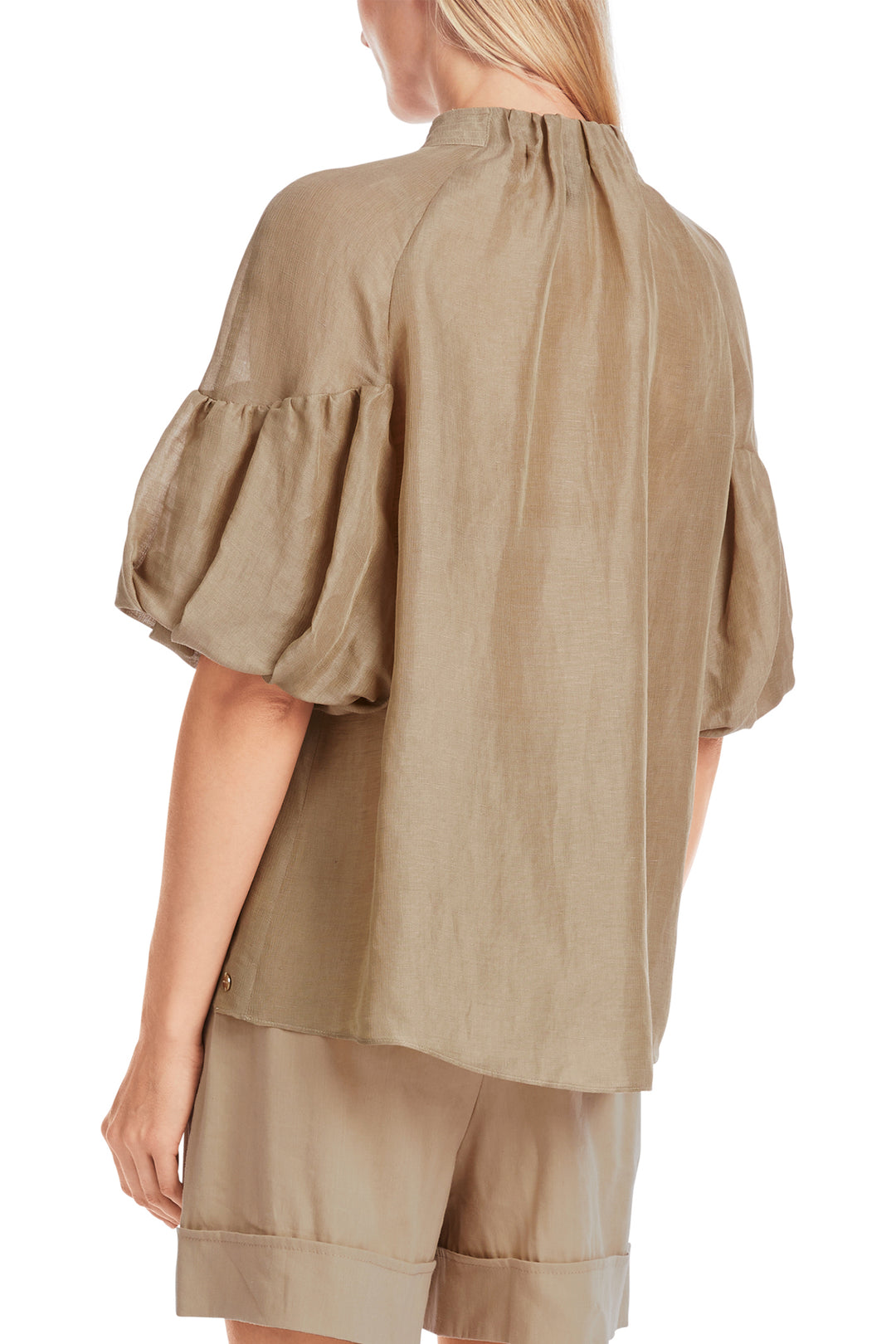 Marc Cain Collections Linen Silk Blouse Cappuccino Macaron YC 51.42 W86 608 - Olivia Grace Fashion