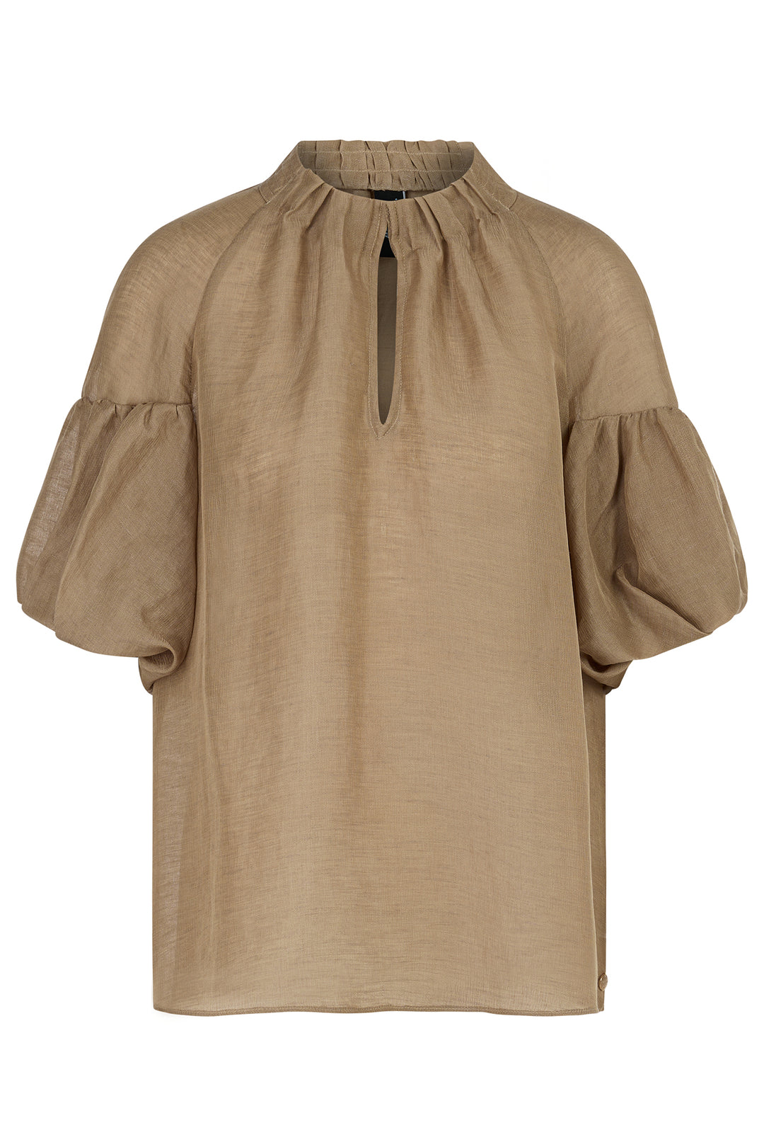 Marc Cain Collections Linen Silk Blouse Cappuccino Macaron YC 51.42 W86 608 - Olivia Grace Fashion