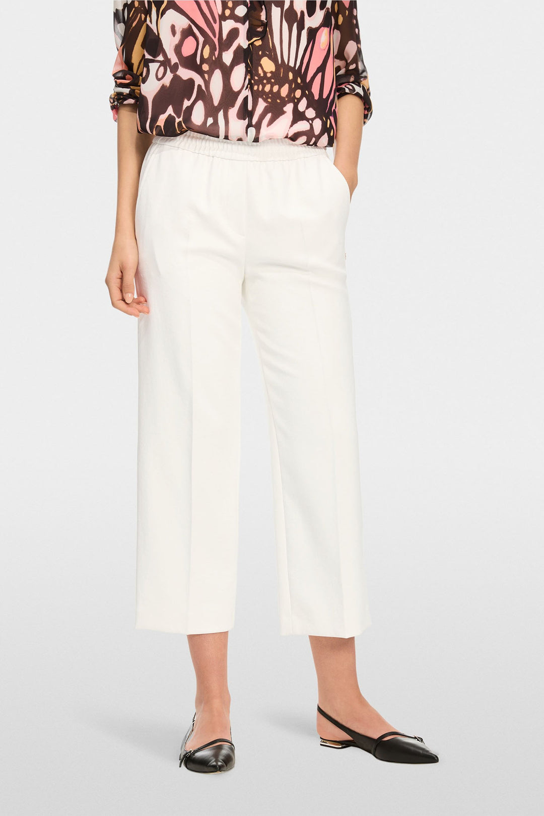 Marc Cain Collections Off White Culotte Style Trousers YC 81.21 W03 - Olivia Grace Fashions