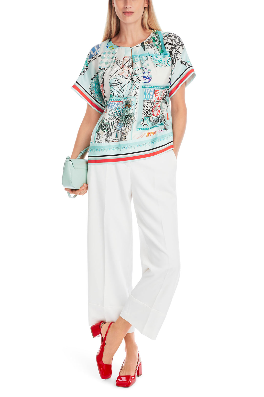 Marc Cain Collections Silk Blouse Andalusian Breeze Print YC 51.32 W75 - Olivia Grace Fashion