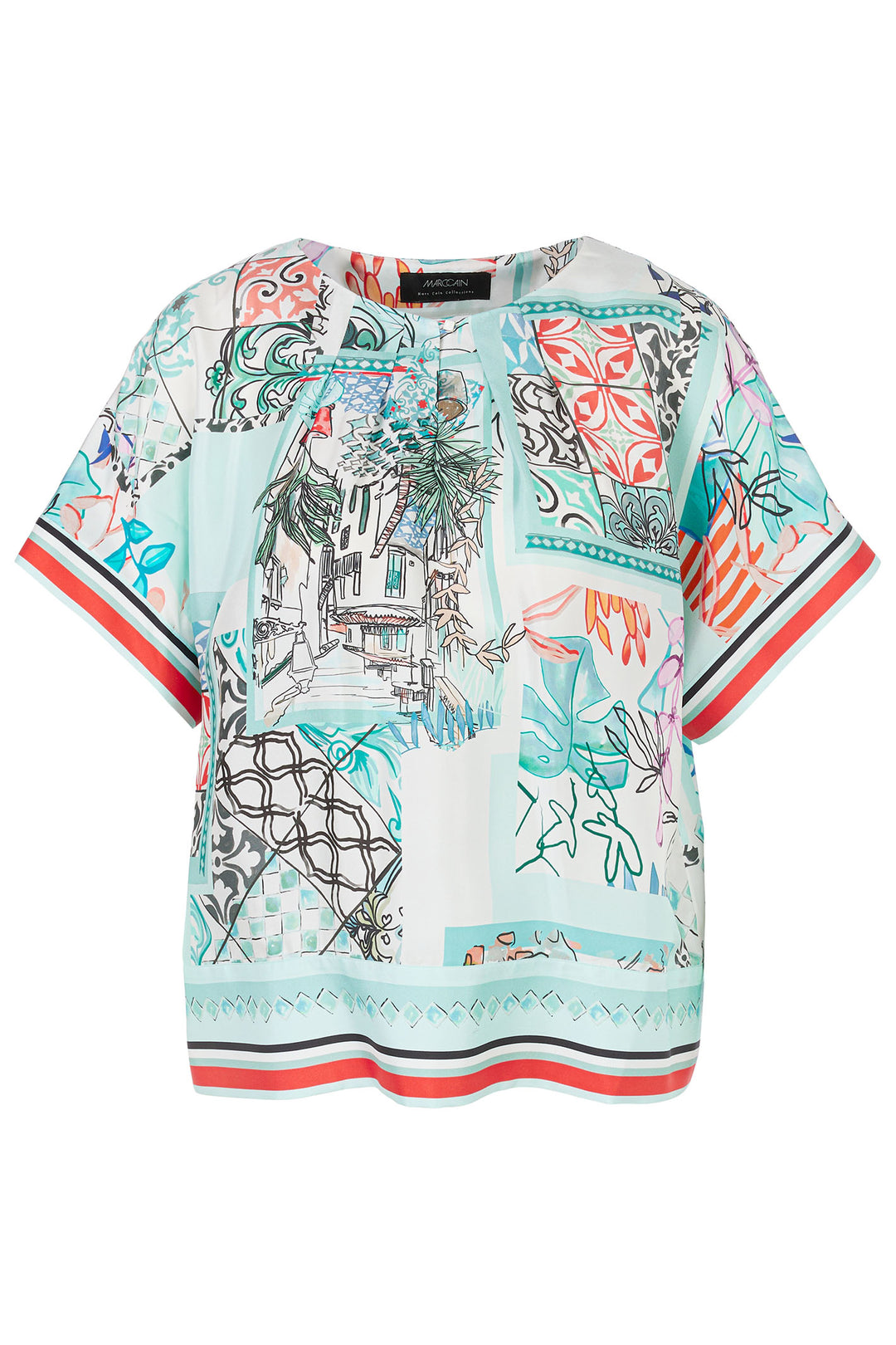 Marc Cain Collections Silk Blouse Andalusian Breeze Print YC 51.32 W75 - Olivia Grace Fashion