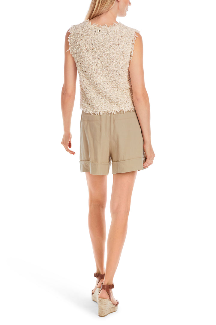 Marc Cain Collections Sleeveless Boucle Jumper Cappuccino Macaron YC 61.24 M18 608 - Olivia Grace Fashion