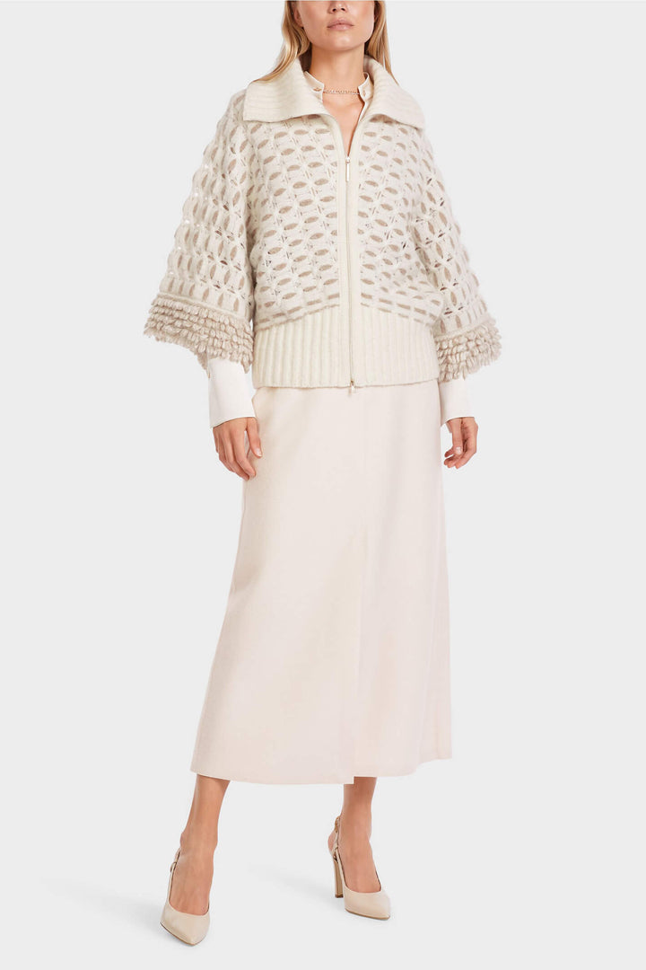 Marc Cain Collections VC 14.03 M46 110 Off White Knitted Jacket - Olivia Grace Fashion