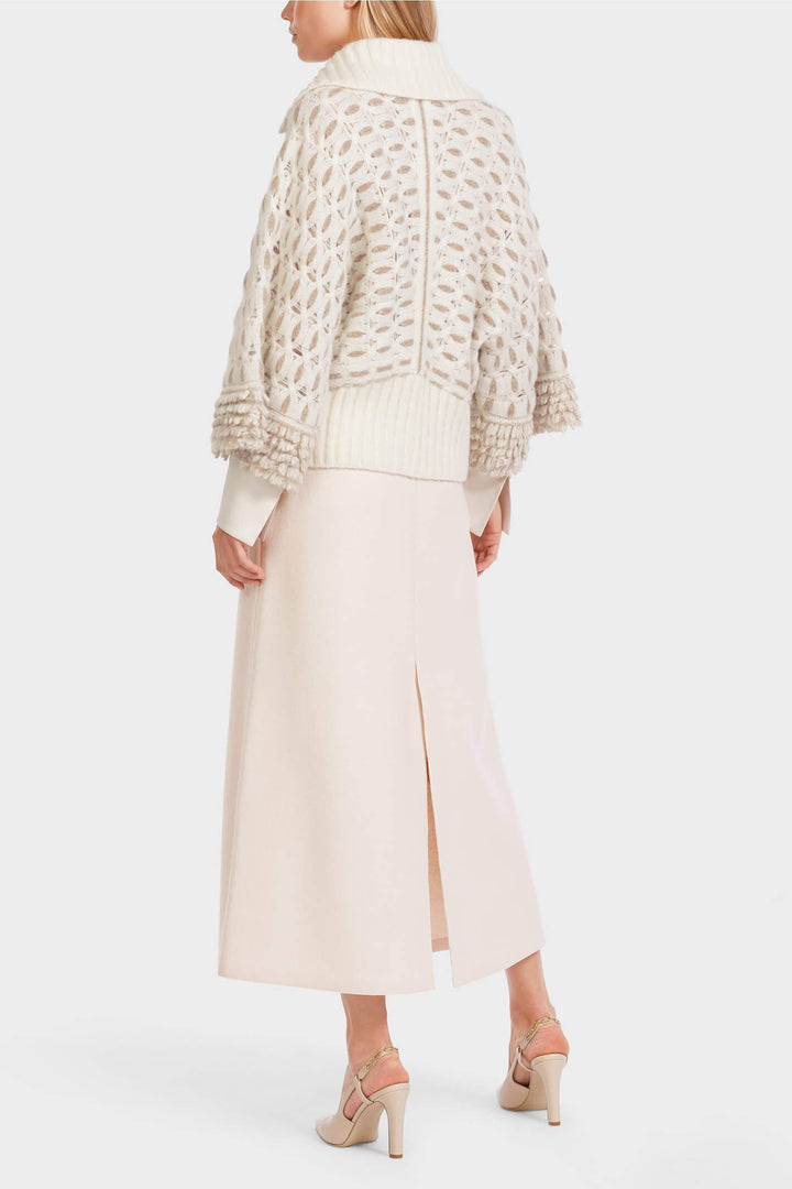 Marc Cain Collections VC 14.03 M46 110 Off White Knitted Jacket - Olivia Grace Fashion