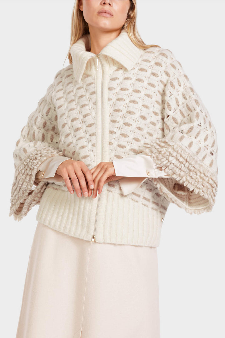 Marc Cain Collections VC 14.03 M46 110 Off White Knitted Jacket - Olivia Grace Fashion