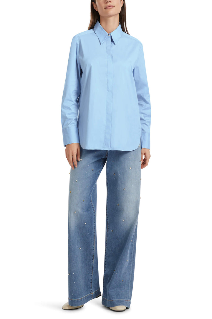 Marc Cain Collections VC 51.10 W71 321 Dark Summer Sky Blue Shirt - Olivia Grace Fashion