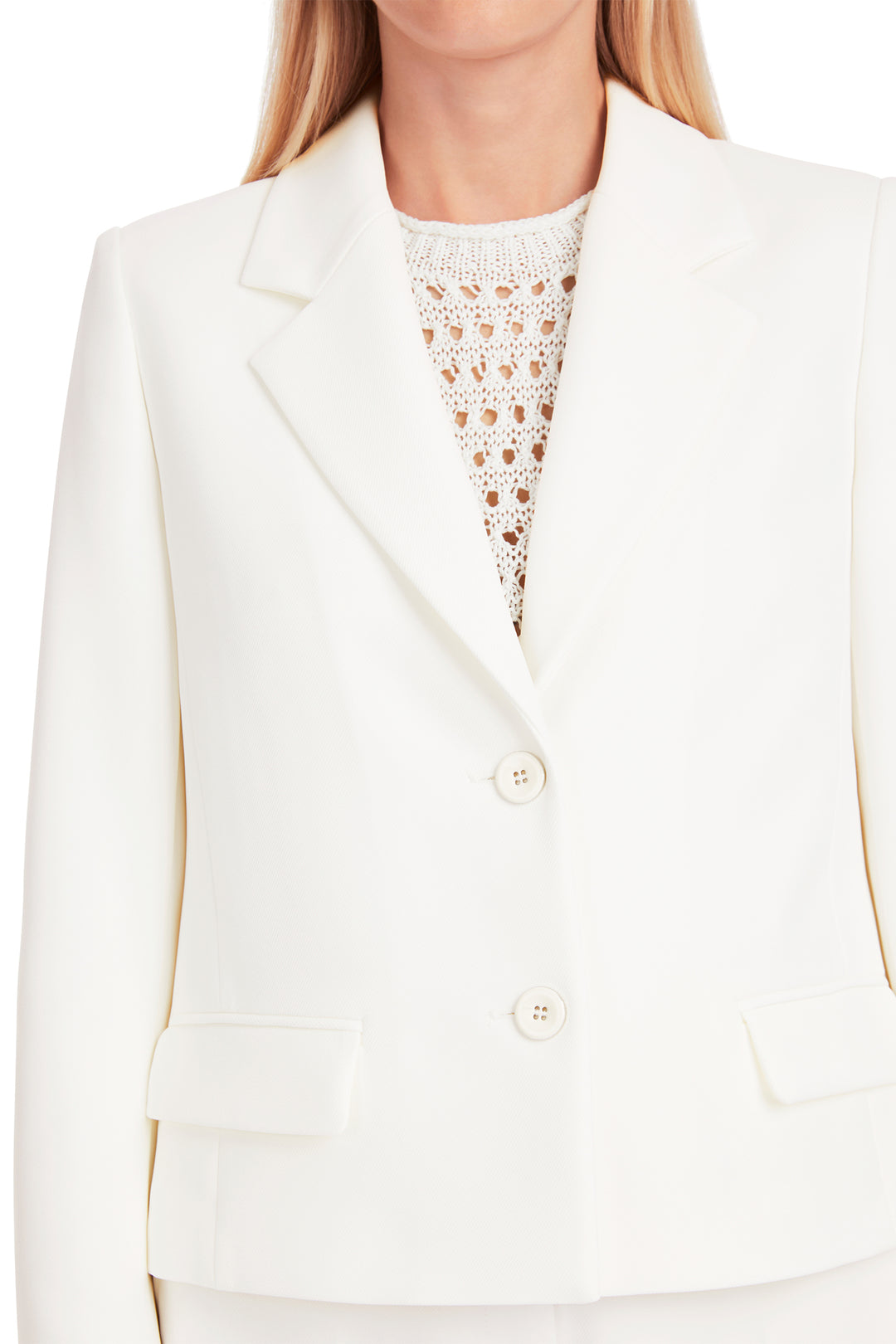 Marc Cain Collections White Two Button Jacket YC 34.35 W77 - Olivia Grace Fashion