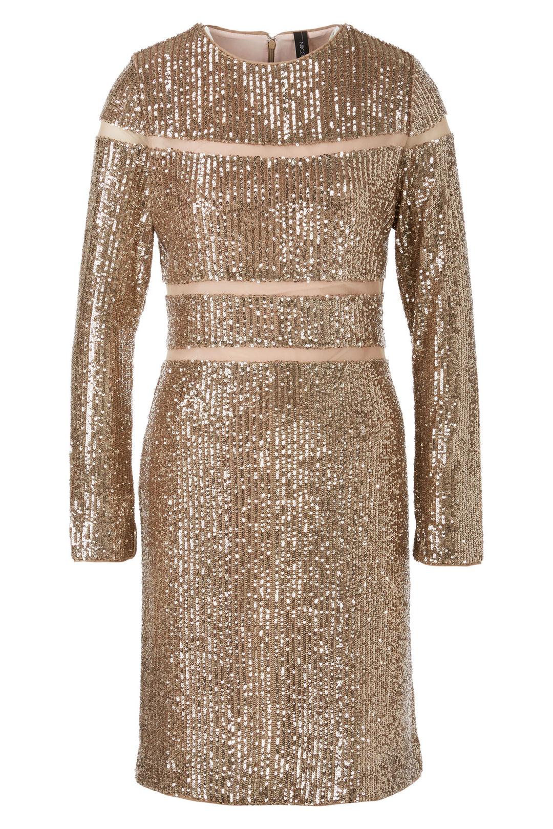 Marc Cain Glam Sequin Cocktail Dress Shiny Sand XG21.13 W14 625 - Olivia Grace Fashion