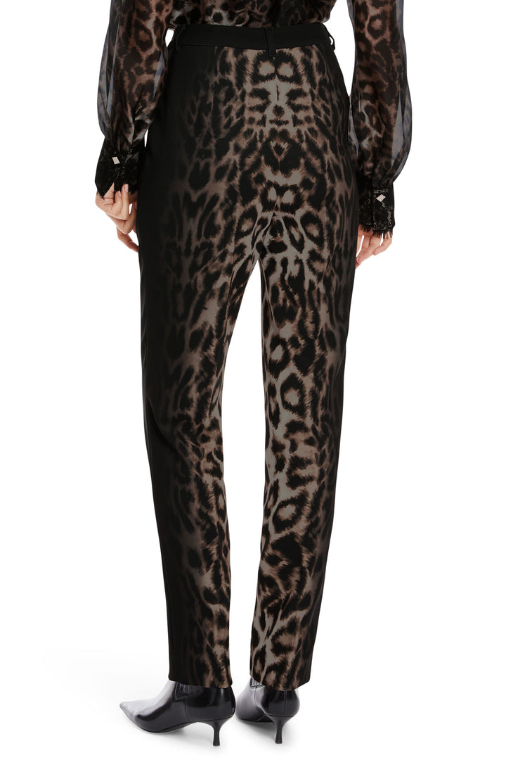 Marc Cain Glam Trousers Black Shiny Sand Animal Print XG 81.13 W16 625 - Olivia Grace Fashion