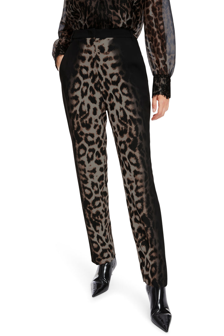 Marc Cain Glam Trousers Black Shiny Sand Animal Print XG 81.13 W16 625 - Olivia Grace Fashion