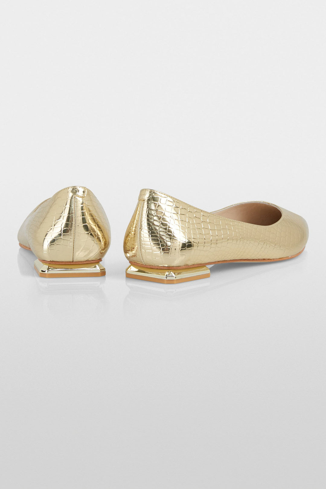 Marc Cain Shoes Gold Flat Crocodile Embossed XG SF.01 Z03 415 - Olivia Grace Fashion