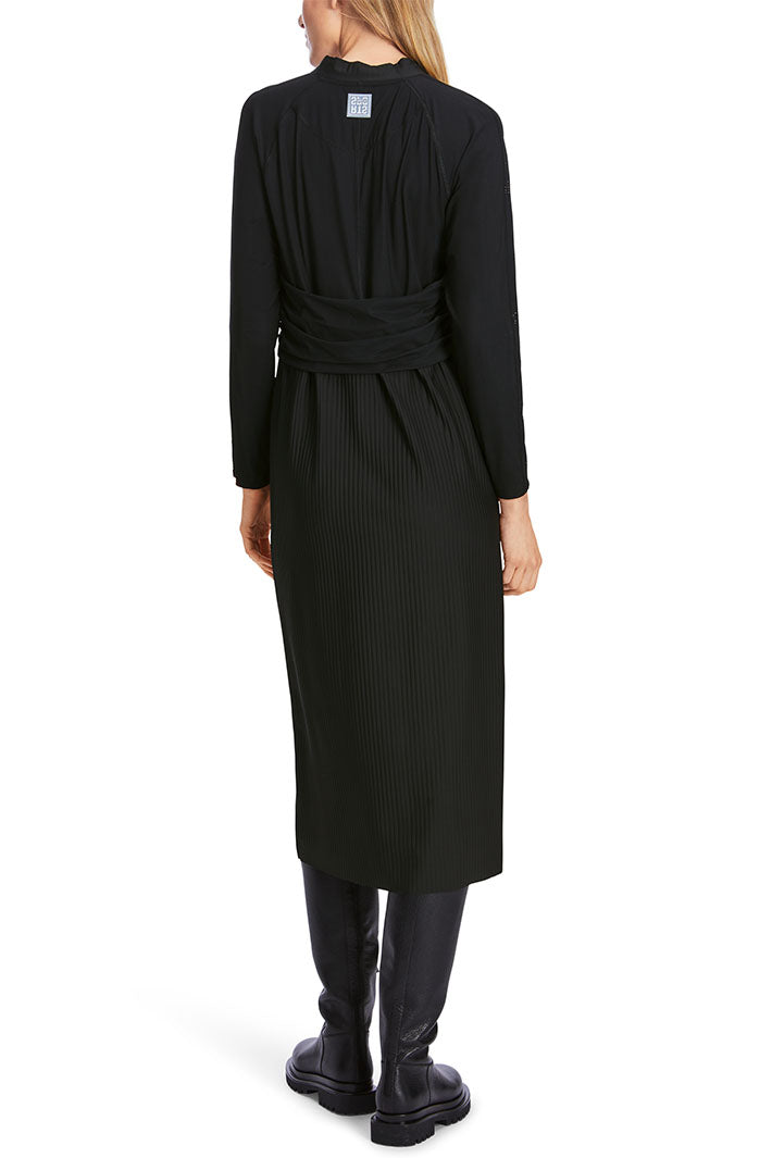 Marc Cain Sports Dress Black Zip Front Long Sleeves XS 21.19 J48 900 - Olivia Grace Fashion
