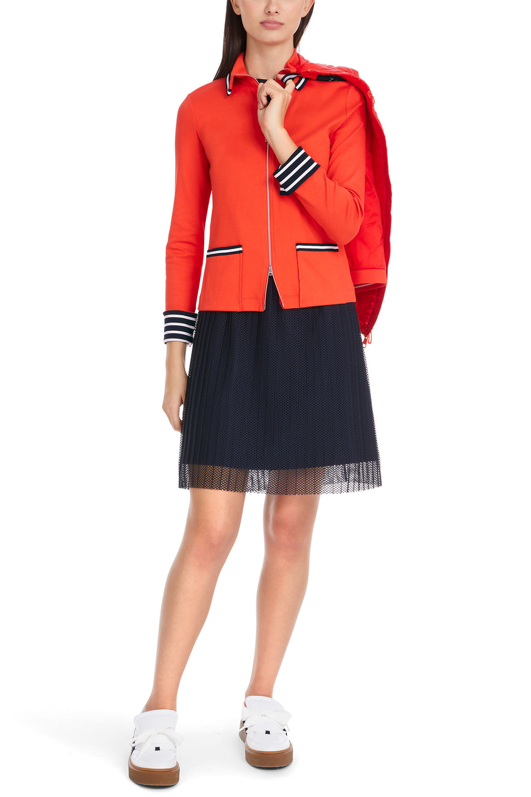 Marc Cain Sports Jacket Jersey Campari Red YS 31.12 J55 278 - Olivia Grace Fashion