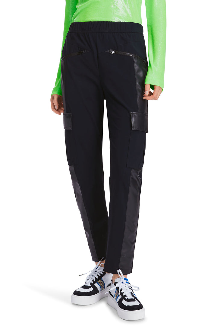 Marc Cain Sports Rieti Cargo Trousers Navy Midnight Blue XS 81.31 J29 395 - Olivia Grace Fashion