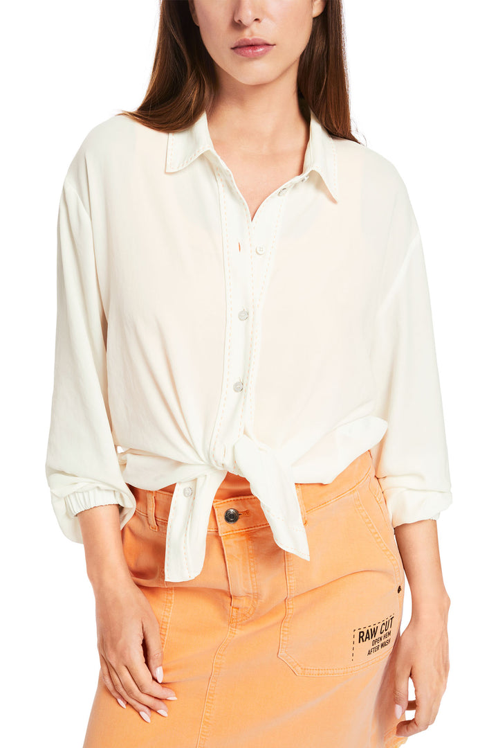 Marc Cain Sports Shirt Off White Cream Relaxed Fit XS 51.08 W41 110 - Olivia Grace Fashion