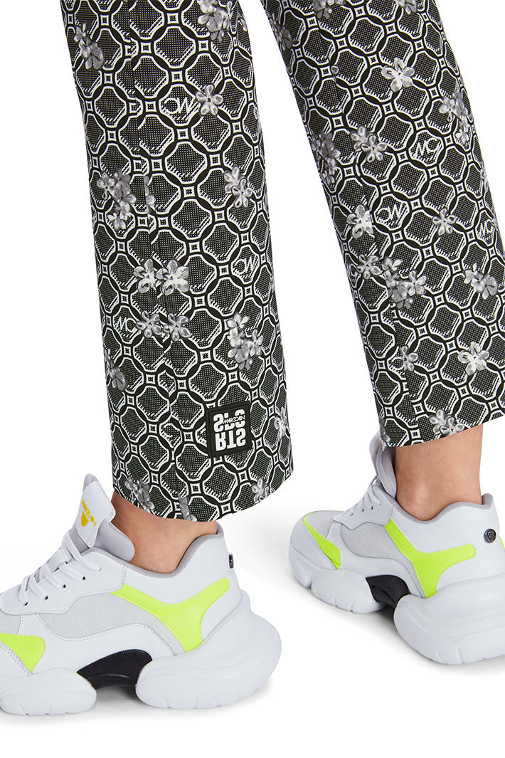 Marc Cain Sports Trousers Black White Print Pull-On XS 81.28 J22 910 - Olivia Grace Fashion