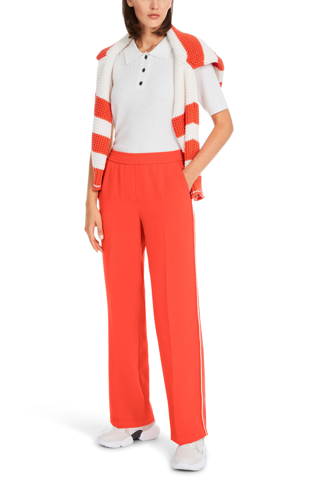 Marc Cain Sports Trousers Campari Red YS 81.13 W05 278 - Olivia Grace Fashion