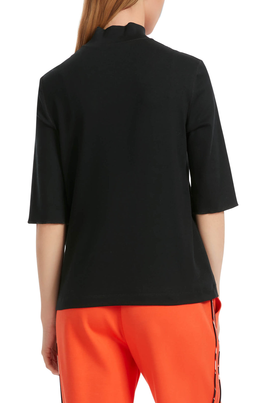 Marc Cain Sports VS 48.06 J27 900 Black High Neck Short Sleeve Top - Olivia Grace Fashion