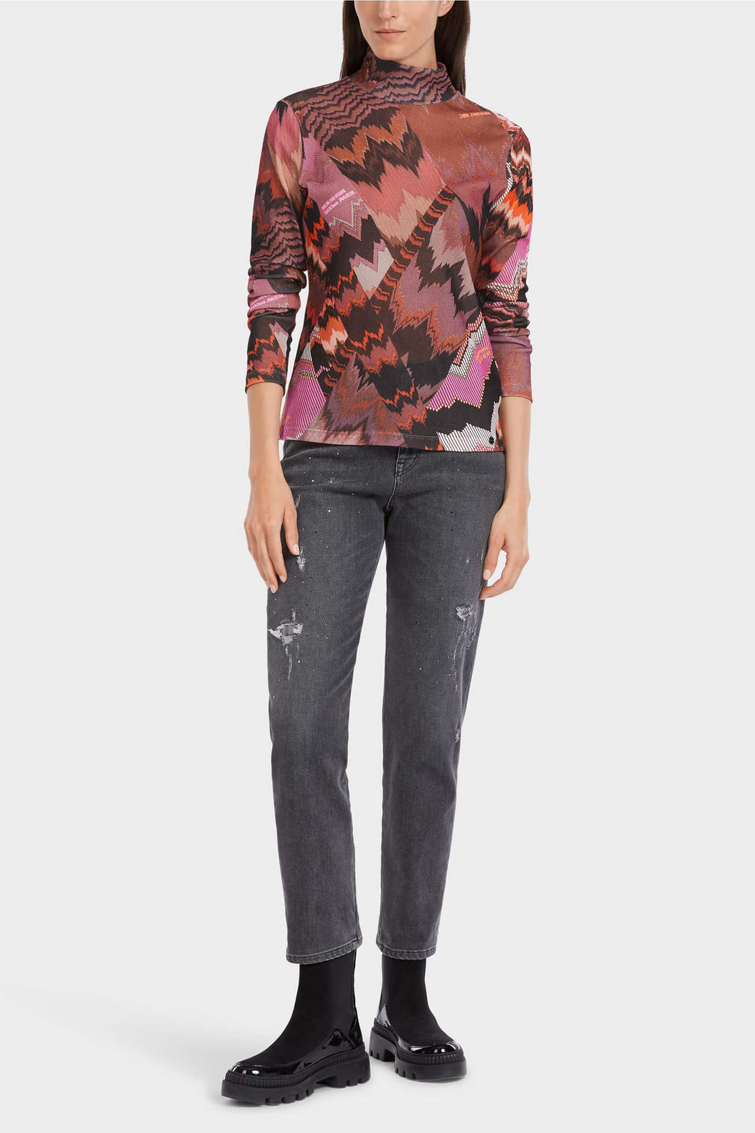 Marc Cain Sports VS 48.52 J49 254 Bright Orchid Long Sleeve T-Shirt - Olivia Grace Fashion