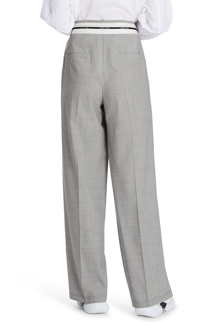 Marc Cain Trousers Wichita High Waist Wide Leg Soft Grey XS 81.13 W11 816 - Olivia Grace Fashion