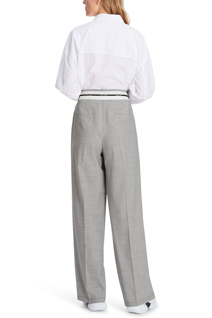 Marc Cain Trousers Wichita High Waist Wide Leg Soft Grey XS 81.13 W11 816 - Olivia Grace Fashion