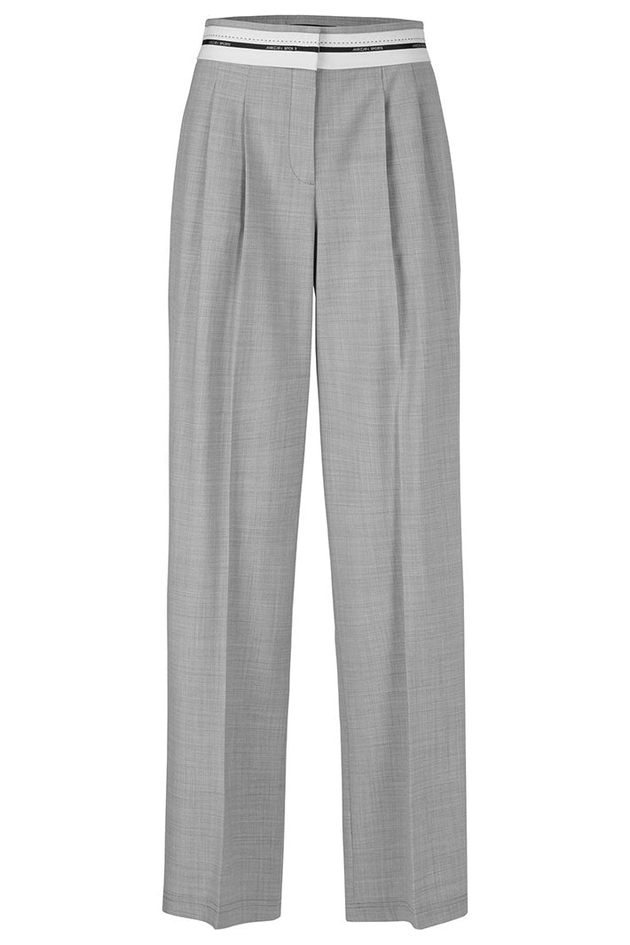 Marc Cain Trousers Wichita High Waist Wide Leg Soft Grey XS 81.13 W11 816 - Olivia Grace Fashion