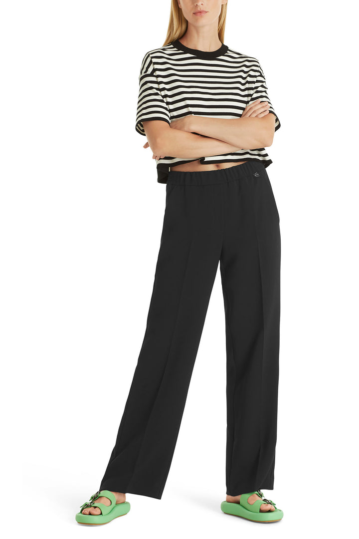 Marc Cain WP 81.15 W65 900 Black Washington Wide Fit Trousers - Olivia Grace Fashion