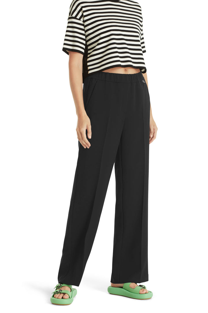 Marc Cain WP 81.15 W65 900 Black Washington Wide Fit Trousers - Olivia Grace Fashion