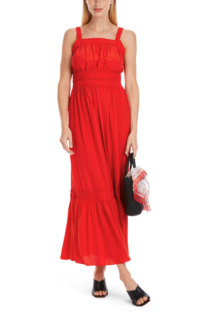 Marc Cain YC21.47 Red Wide Strap Tiered Dress - Olivia Grace Fashion