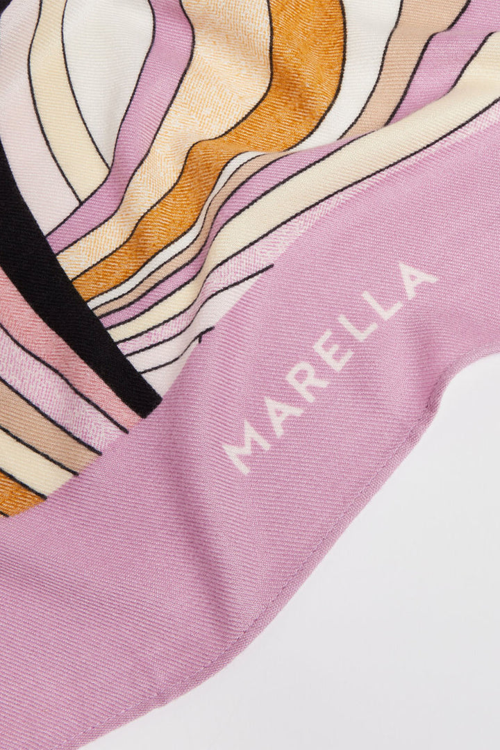 Marella Ali Scarf Pink Wave Print 2423546077200 - Olivia Grace Fashion