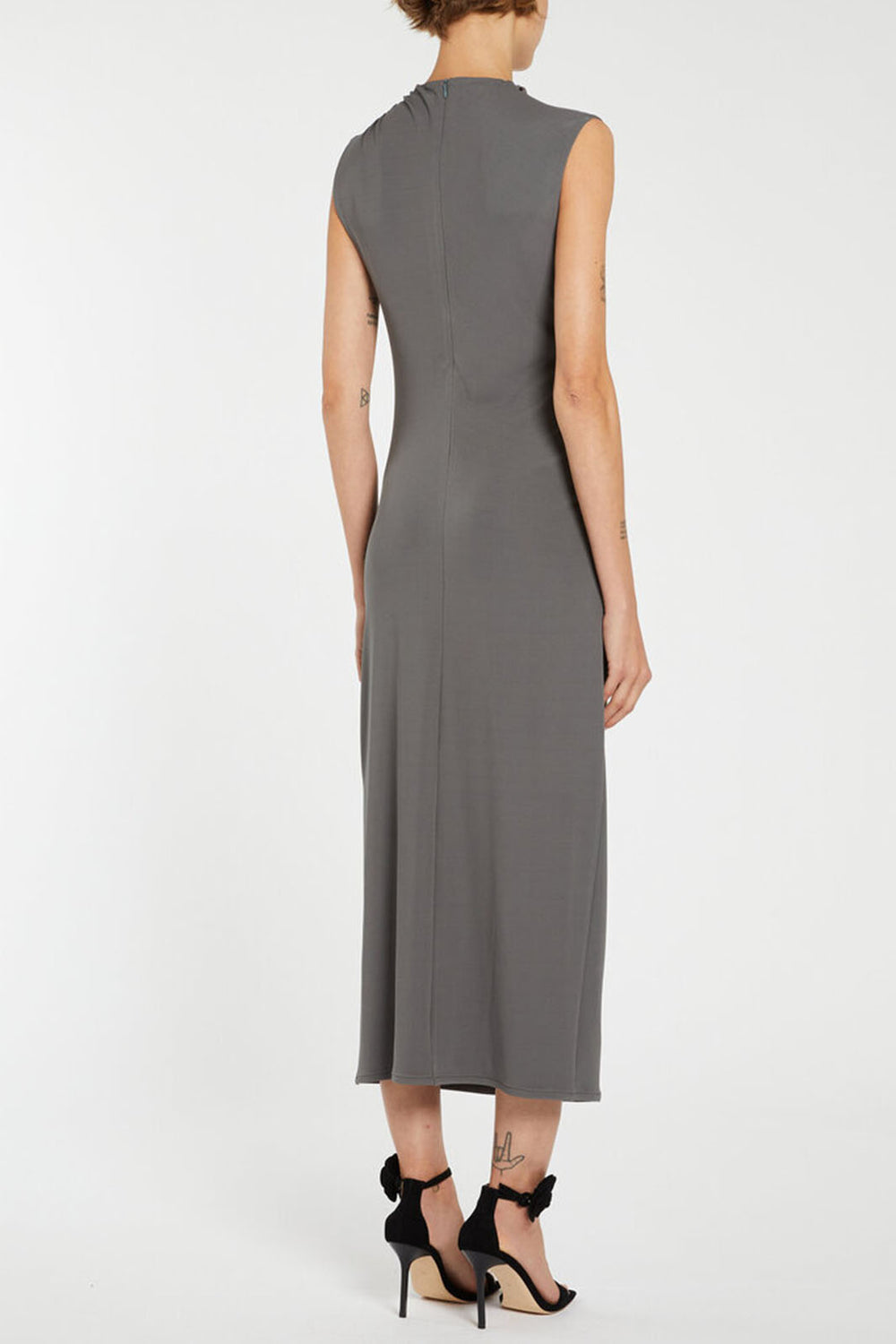 Marella Dress Nef Slate Grey Sleeveless 2513621061200 003 - Olivia Grace Fashion