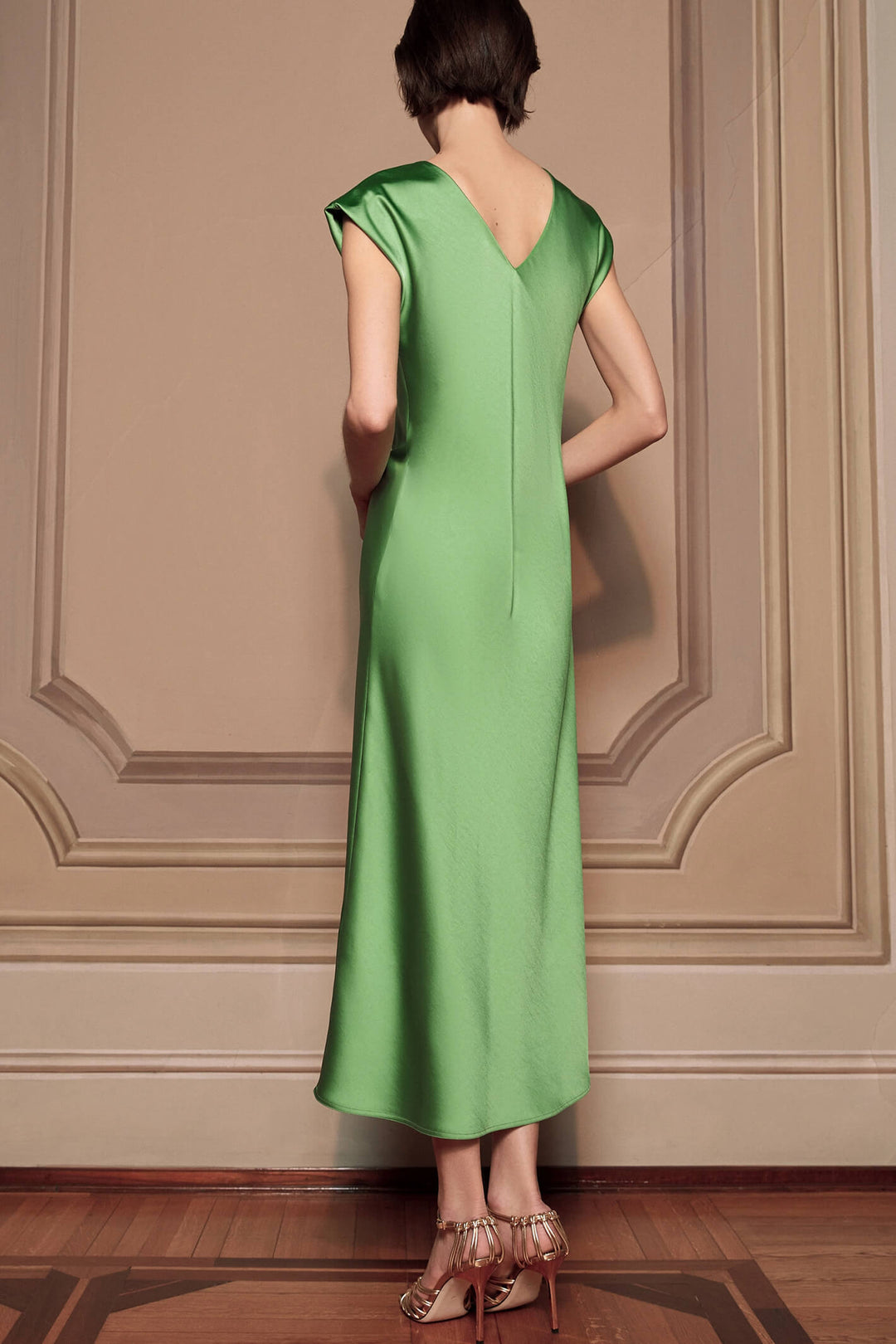Marella Lacopo 2332262638200 Green Grass Cap Sleeve Dress - Olivia Grace Fashion