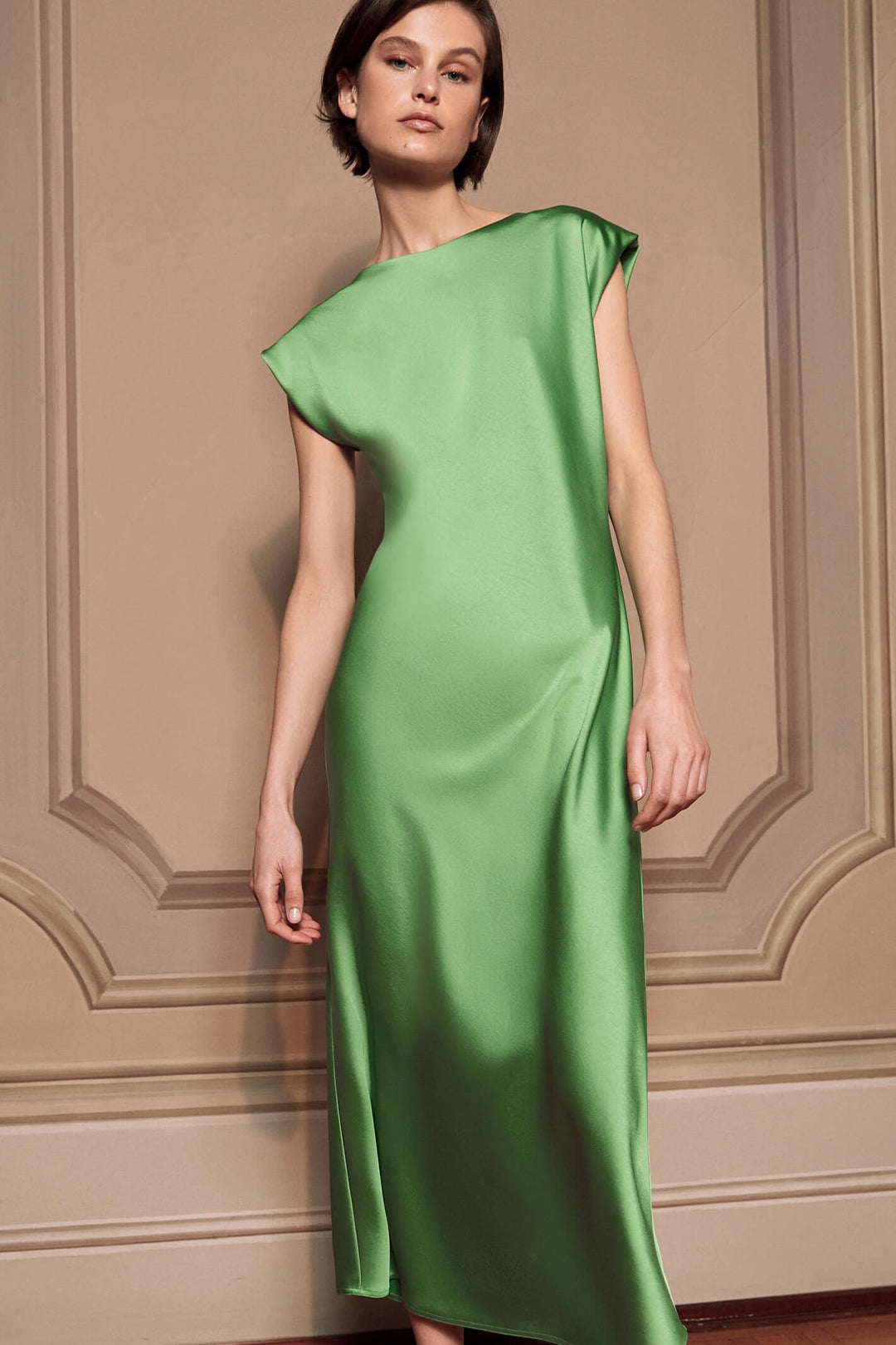 Marella Lacopo 2332262638200 Green Grass Cap Sleeve Dress - Olivia Grace Fashion