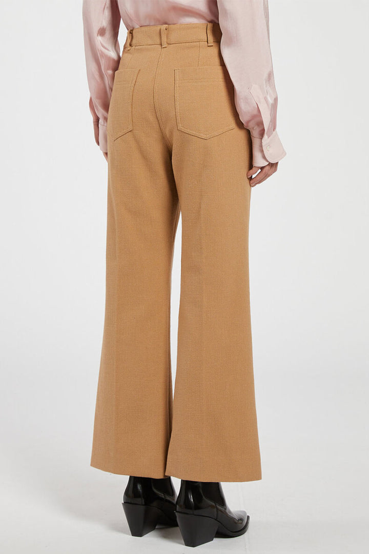 Marella Modane Trousers Camel Brown Flared 2423136062200 - Olivia Grace Fashion