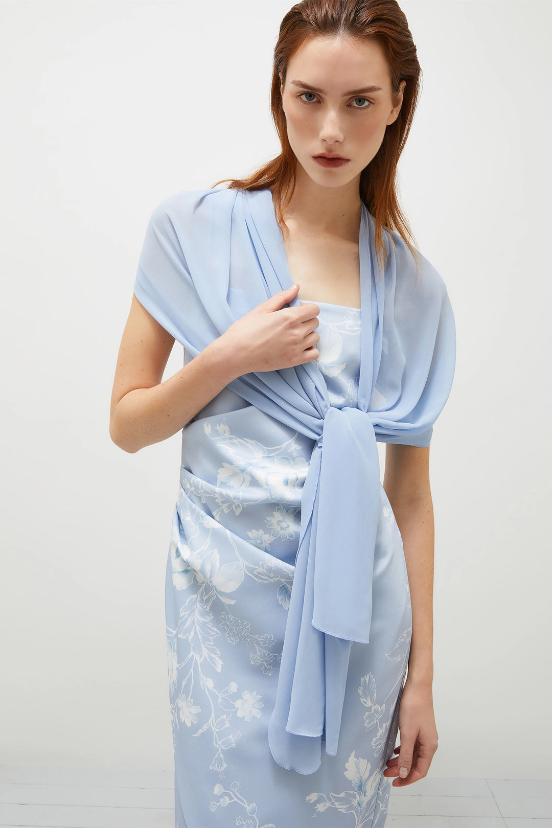 Marella Nievo Stole Scarf Wrap Light Blue - Olivia Grace Fashion