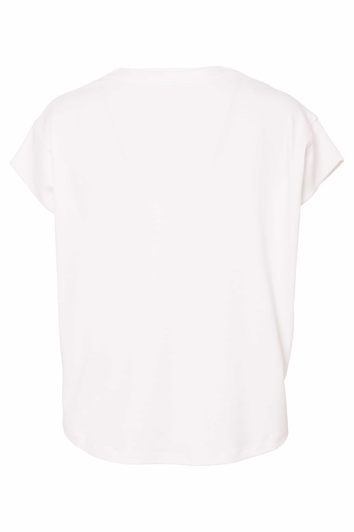 Naya White Boxy V Neck Top NAS25120 01 - Olivia Grace Fashion