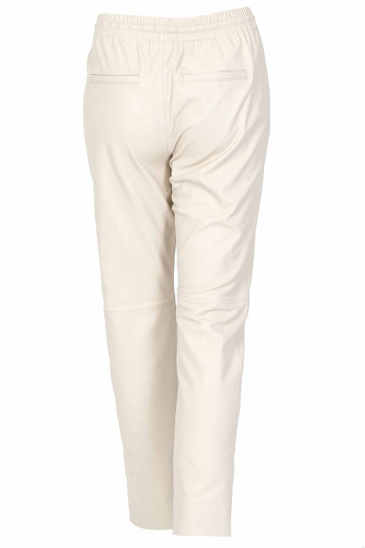 Oakwood 63641 Gift 0516 Eggshell Cream Leather Joggers - Olivia Grace Fashion